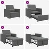 Fotelis Ištraukiamas sofa-lova vienvietis su ratu Tamsiai pilka audinys