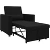 Fotelis Ištraukiamas sofa-lova vienvietis Juoda 90 x 165 x 87 cm