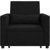 Fotelis Ištraukiamas sofa-lova vienvietis Juoda 90 x 165 x 87 cm