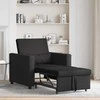 Fotelis Ištraukiamas sofa-lova vienvietis Juoda 90 x 165 x 87 cm