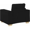 Sofa 3 pcs Juoda 221 x 80 x 80 cm Lino mišinio audinys