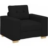Sofa 3 pcs Juoda 221 x 80 x 80 cm Lino mišinio audinys