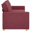 Trivietė sofa, vyno raudonumo, 180 cm, audinys