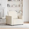 Fotelis Ištraukiamas sofa-lova vienvietis su ratu Kreminė balta audinys