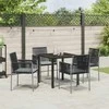 Lauko baldų komplektas Sodo valgomojo komplektas 5 pcs Juoda PE ratanas
