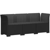 3-vietė Sodo Sofa Rattan Išvaizda PP Antracito
