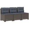 3-vietė sodo sofa su pagalvėlėmis, Rattan išvaizda PP
