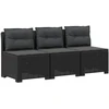 3-vietė sodo sofa su pagalvėlėmis, Rattan išvaizda PP Antracito