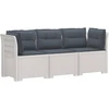 3-vietė sodo sofa su pagalvėlėmis, Rattan išvaizda PP Balta