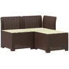 3-vietė sodo sofa su pagalvėlėmis, Rattan išvaizda 3 vietos PP