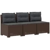 3-vietė sodo sofa su pagalvėlėmis, Rattan išvaizda PP Ruda