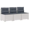 3-vietė sodo sofa su pagalvėlėmis, Rattan išvaizda PP Balta