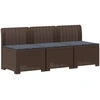 3-vietė sodo sofa su pagalvėlėmis, Rattan išvaizda 3 vietos PP