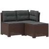 3-vietė sodo sofa su pagalvėlėmis, Rattan išvaizda 3 vietos PP