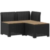 3-vietė sodo sofa su pagalvėlėmis, Rattan išvaizda PP Antracito