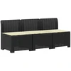 3-vietė sodo sofa su pagalvėlėmis, Rattan išvaizda PP Antracito