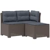 3-vietė sodo sofa su pagalvėlėmis, Rattan išvaizda PP