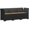 3-vietė sodo sofa su pagalvėlėmis, Rattan išvaizda PP Antracito