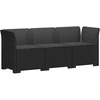 3-vietė sodo sofa su pagalvėlėmis, Rattan išvaizda PP Antracito