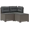3-vietė sodo sofa su pagalvėlėmis, Rattan išvaizda PP