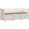 3-vietė sodo sofa su pagalvėlėmis, Rattan išvaizda PP Balta