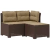 3-vietė sodo sofa su pagalvėlėmis, Rattan išvaizda 3 vietos PP