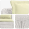 3-vietė sodo sofa su pagalvėlėmis, Rattan išvaizda PP Balta