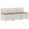 3-vietė sodo sofa su pagalvėlėmis, Rattan išvaizda PP Balta