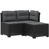 3-vietė sodo sofa su pagalvėlėmis, Rattan išvaizda PP Antracito