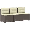 3-vietė sodo sofa su pagalvėlėmis, Rattan išvaizda PP