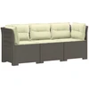 3-vietė sodo sofa su pagalvėlėmis, Rattan išvaizda PP