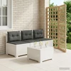 3-vietė sodo sofa su pagalvėlėmis, Rattan išvaizda 3 vietos PP