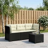 3-vietė sodo sofa su pagalvėlėmis, Rattan išvaizda PP Antracito