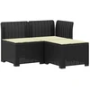 3-vietė sodo sofa su pagalvėlėmis, Rattan išvaizda PP Antracito