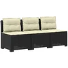 3-vietė sodo sofa su pagalvėlėmis, Rattan išvaizda PP Antracito