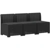 3-vietė sodo sofa su pagalvėlėmis, Rattan išvaizda PP Antracito