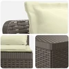 3-vietė sodo sofa su pagalvėlėmis, Rattan išvaizda PP