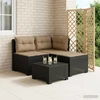 3-vietė sodo sofa su pagalvėlėmis, Rattan išvaizda 3 vietos PP