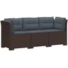 3-vietė sodo sofa su pagalvėlėmis, Rattan išvaizda PP Ruda
