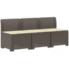 3-vietė sodo sofa su pagalvėlėmis, Rattan išvaizda PP