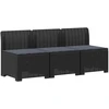3-vietė sodo sofa su pagalvėlėmis, Rattan išvaizda 3 vietos PP