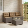 3-vietė sodo sofa su pagalvėlėmis, Rattan išvaizda PP