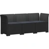 3-vietė sodo sofa su pagalvėlėmis, Rattan išvaizda 3 vietos PP