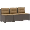 3-vietė sodo sofa su pagalvėlėmis, Rattan išvaizda PP