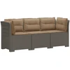 3-vietė sodo sofa su pagalvėlėmis, Rattan išvaizda PP