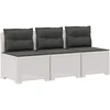 3-vietė sodo sofa su pagalvėlėmis, Rattan išvaizda 3 vietos PP