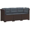 3-vietė sodo sofa su pagalvėlėmis, Rattan išvaizda PP Ruda