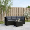 3-vietė sodo sofa su pagalvėlėmis, Rattan išvaizda PP Antracito
