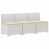 3-vietė sodo sofa su pagalvėlėmis, Rattan išvaizda PP Balta
