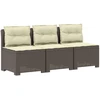 3-vietė sodo sofa su pagalvėlėmis, Rattan išvaizda PP